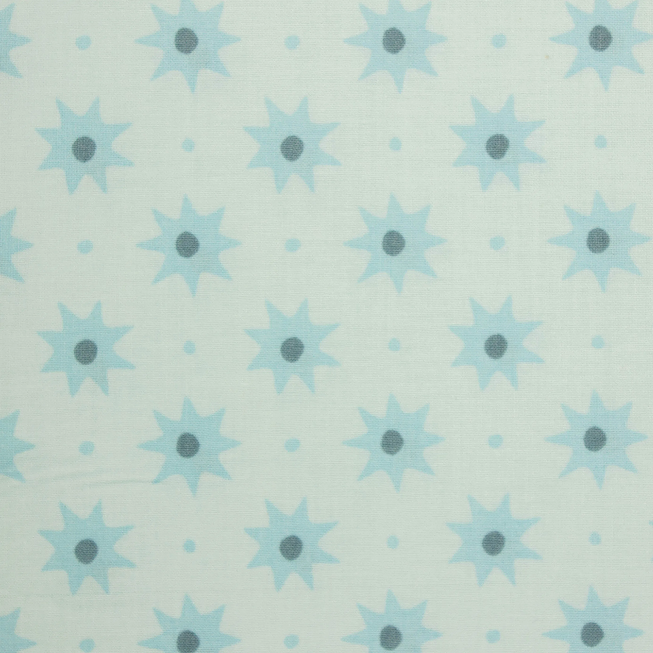 Katoen blauw met blauwe bloemen